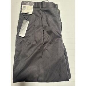 Savane Silkworks Traditions Mens 42x30 Charcoal Gray Microfiber Dress Pants NEW